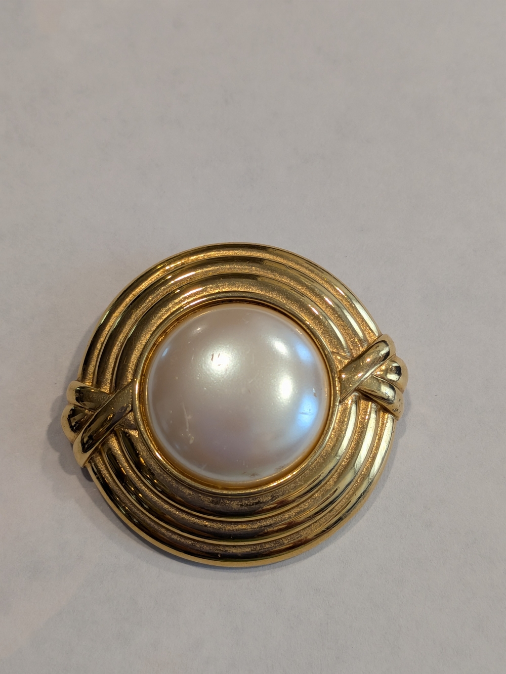 Monet Vintage Classic Gold-Tone Pearl Center Brooch - Women Jewelry
